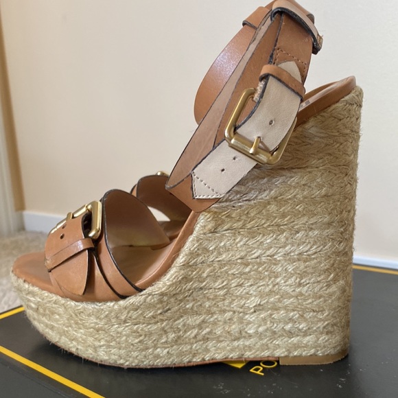Pour La Victoire Jacqueline luggage nude platform sandals with ankle strap 9M - Picture 6 of 13